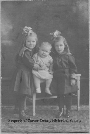 Dorothy & Lucille Holm Holding Their Little Brother, Clarence